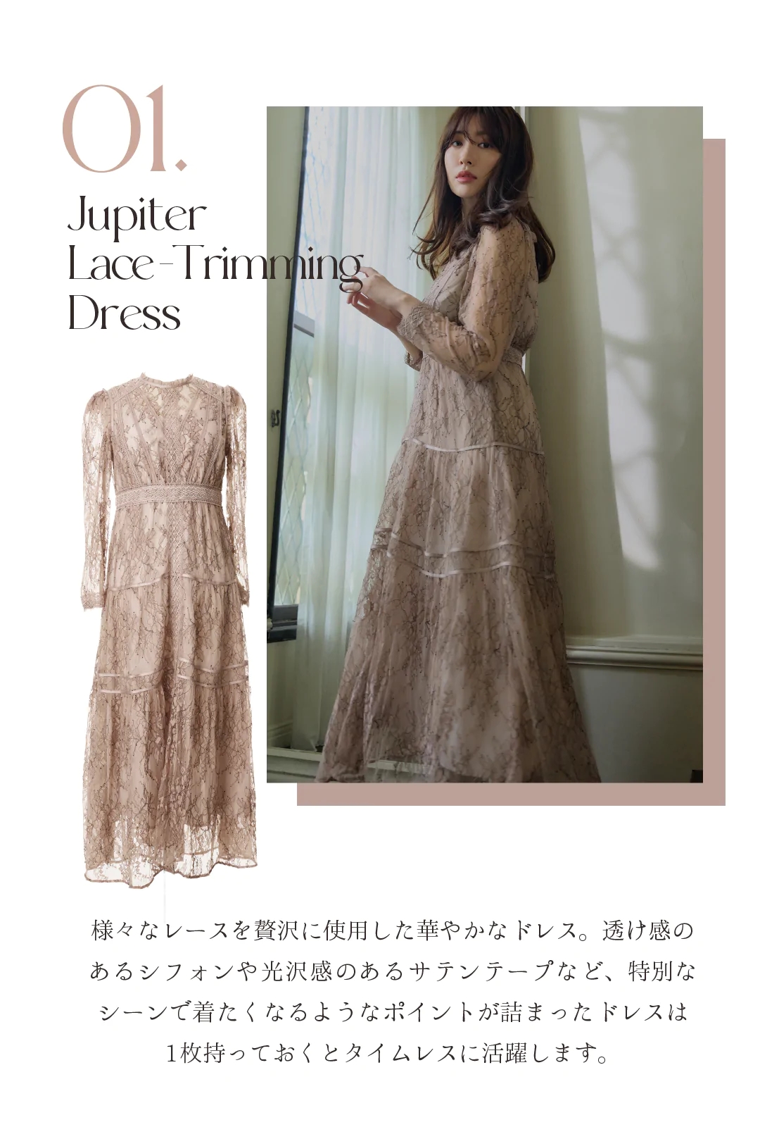 Jupiter Lace-Trimming Dress