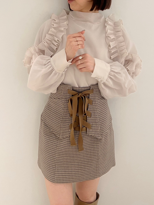 SNIDEL（スナイデル）の「Sustainableプリーツオーガンジー
