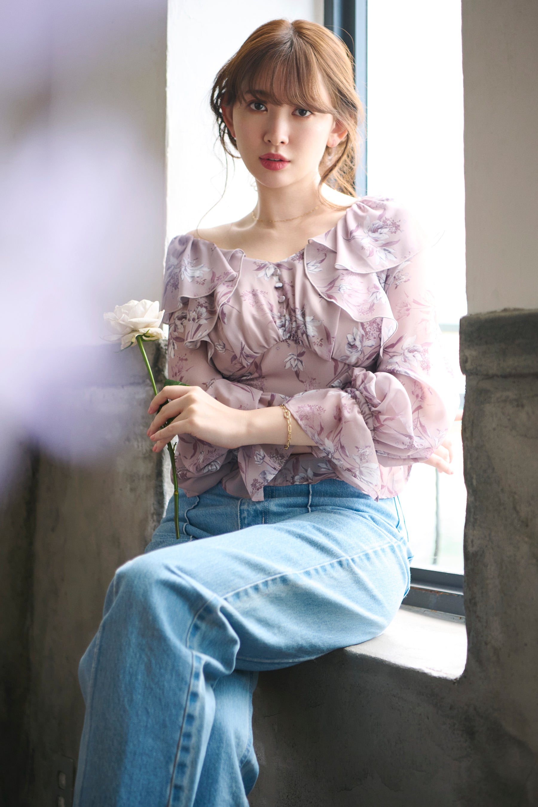 Fubail / Gentiana Print Frill Set Up Fubail / Gentiana Print Frill Set Up
