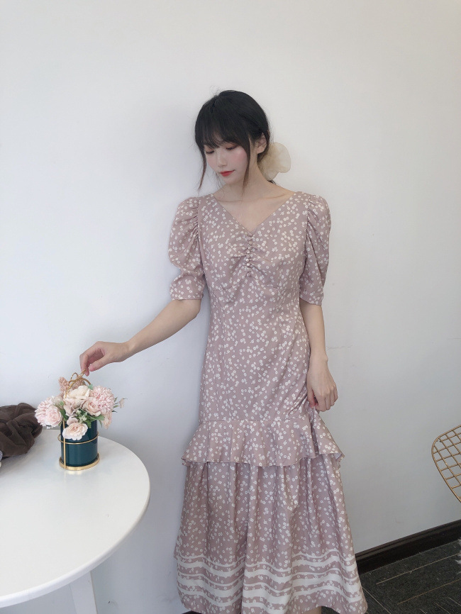 her lip to Lip Floral-printed Midi Dress - ロングワンピース