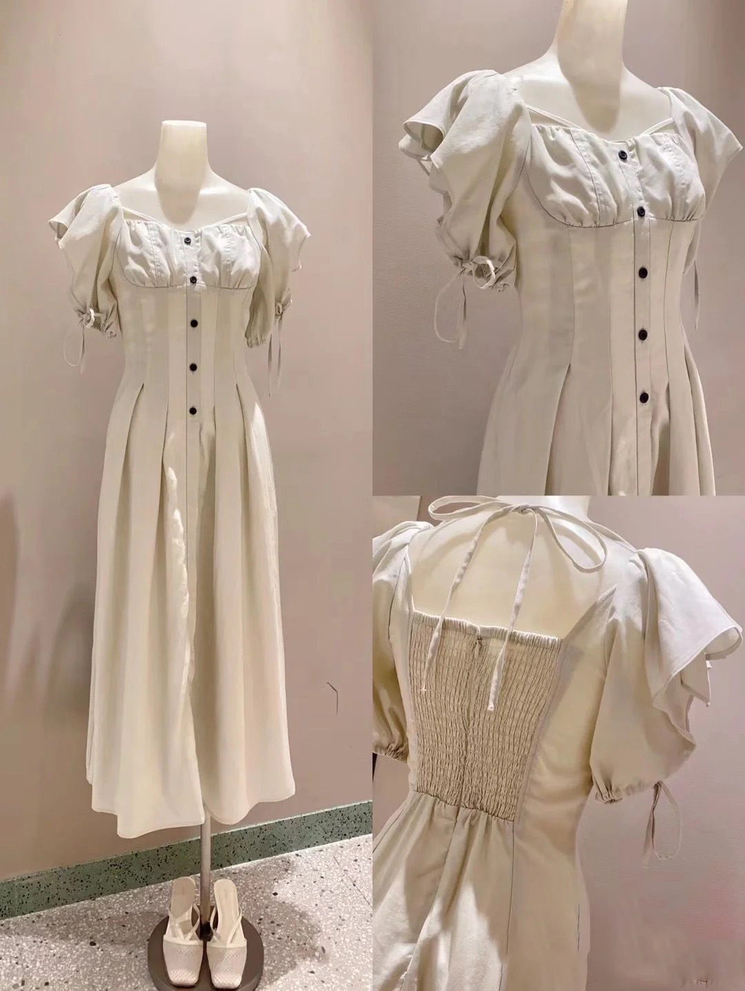 Fubail / スリーブデザインスクエアネックワンピース 入金確認後7-10
