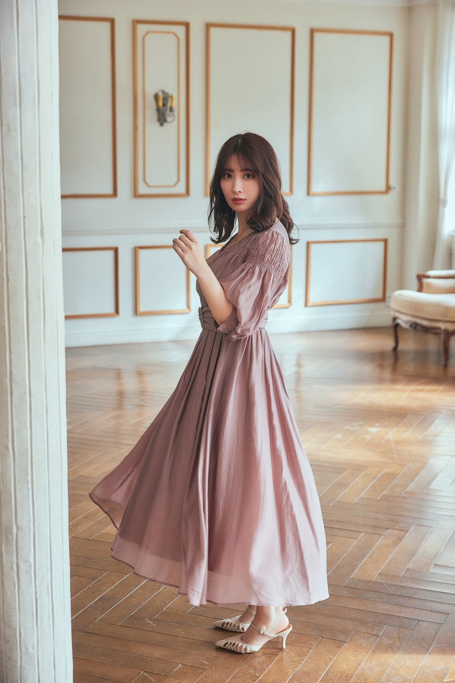 新品herlipto Airy Volume Sleeve Dress - ロングワンピース