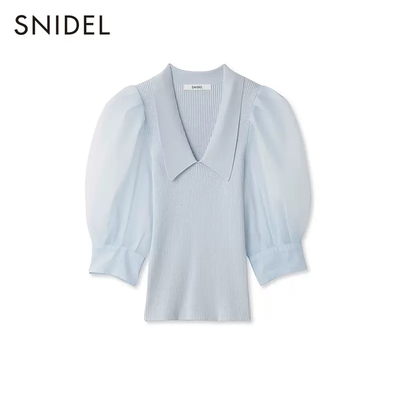 snidel Sustainableシアースリーブニットカラープルオーバーニット