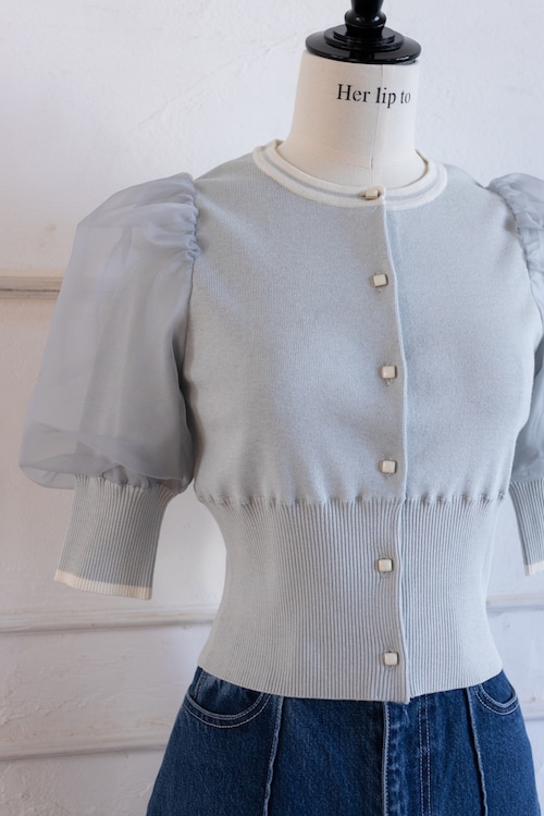 Fubail / Organdy Volume Sleeve Knit Top
