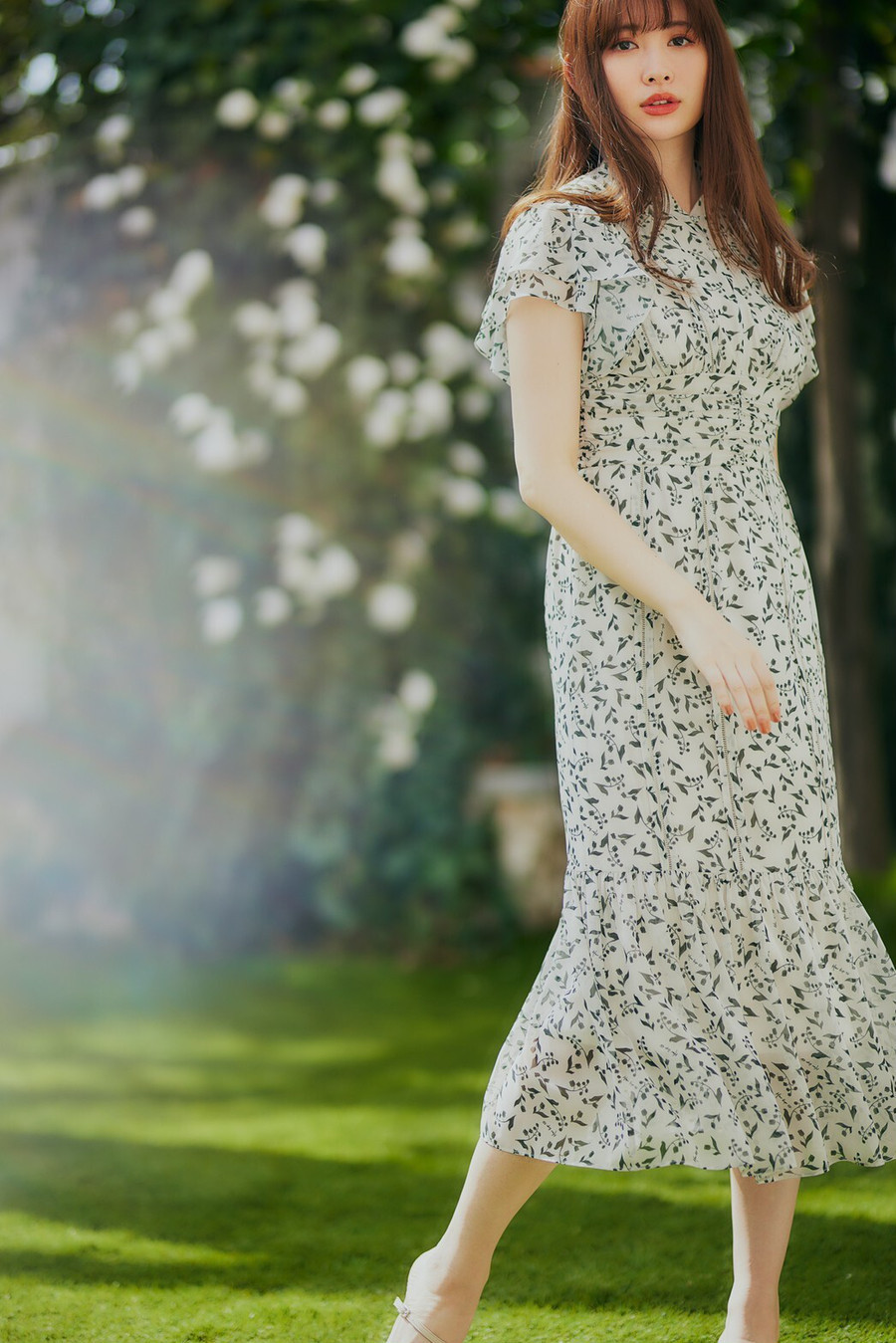 Herlipto Muguet printed Romantic Dress - ロングワンピース