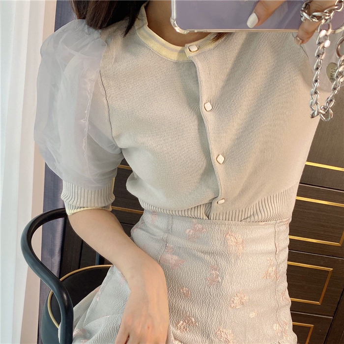 Fubail / Organdy Volume Sleeve Knit Top