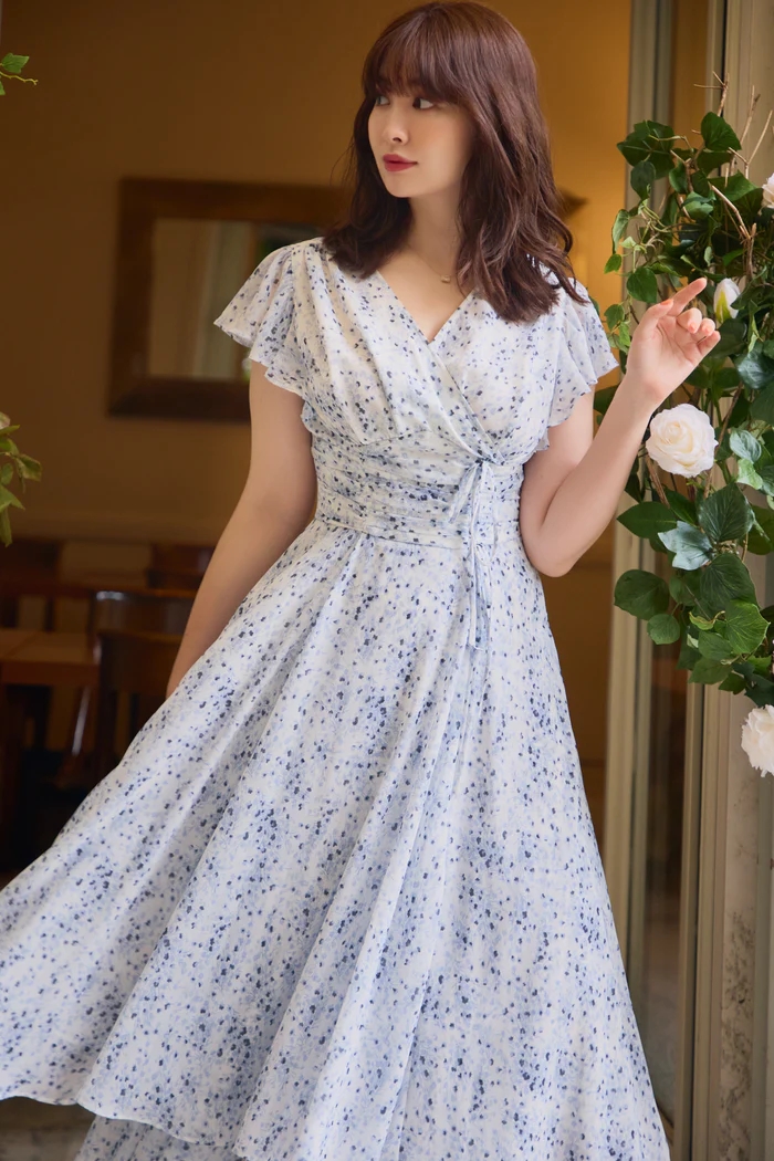 小嶋陽菜Le Negresco Floral Dress  lavender honey