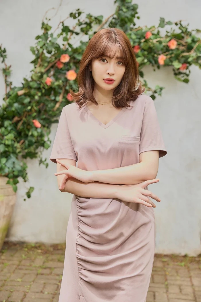 Relaxed T-shirt Long Dress 人気のdusty rose