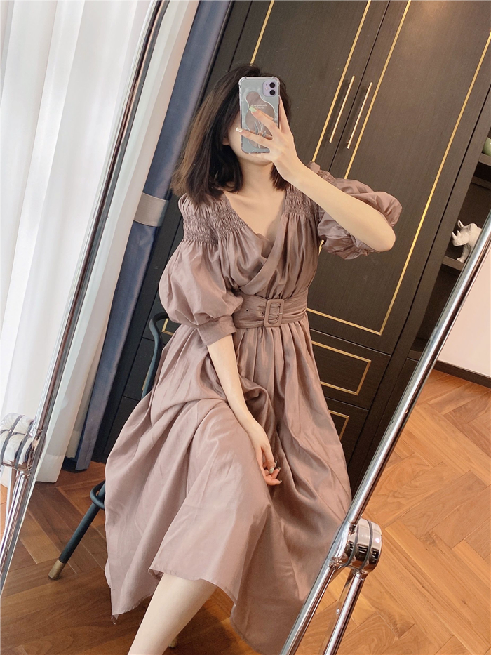 herlipto  Casablanca Volume Sleeve Dress