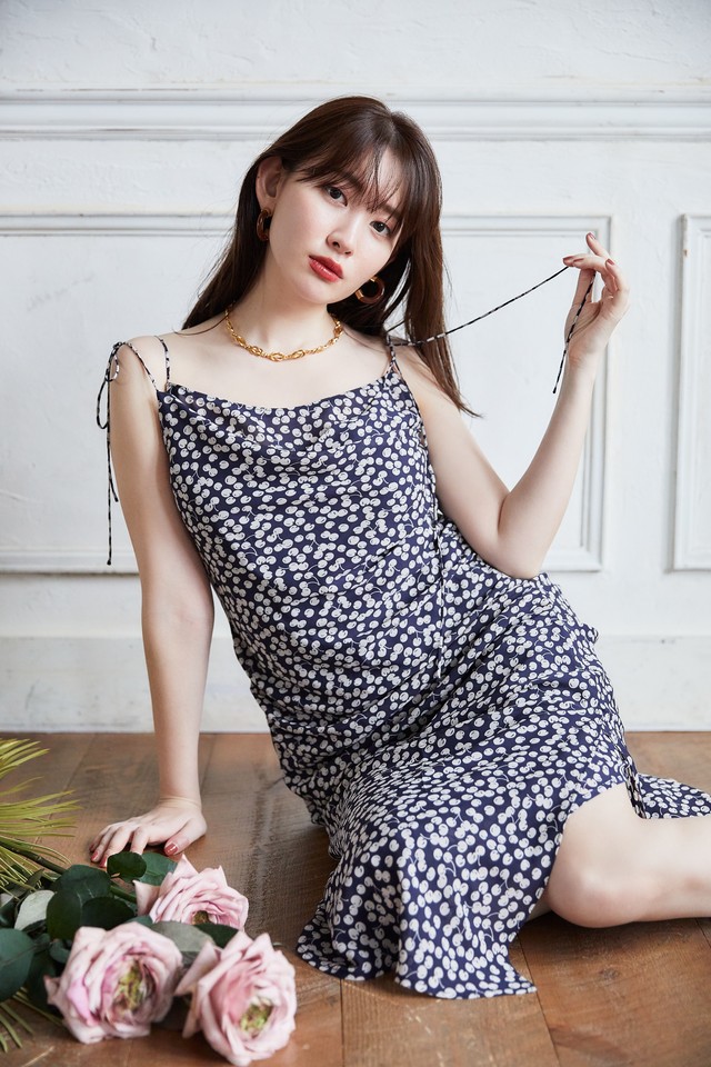 全国送料無料・イイ店 Cherry / Fubail Pattern Dress Cami Layered ワンピース