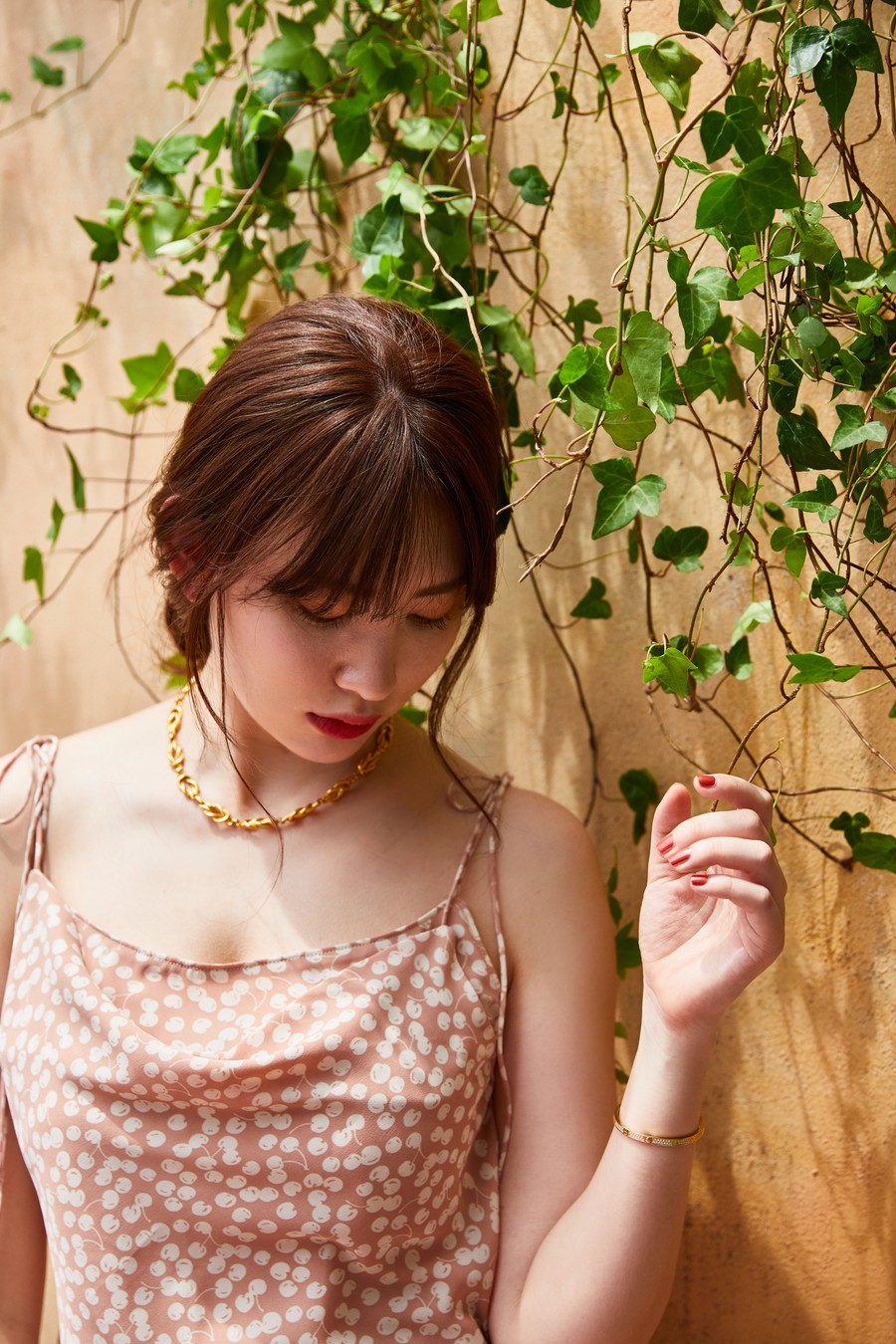 Fubail / Cherry Pattern Layered Cami Dress