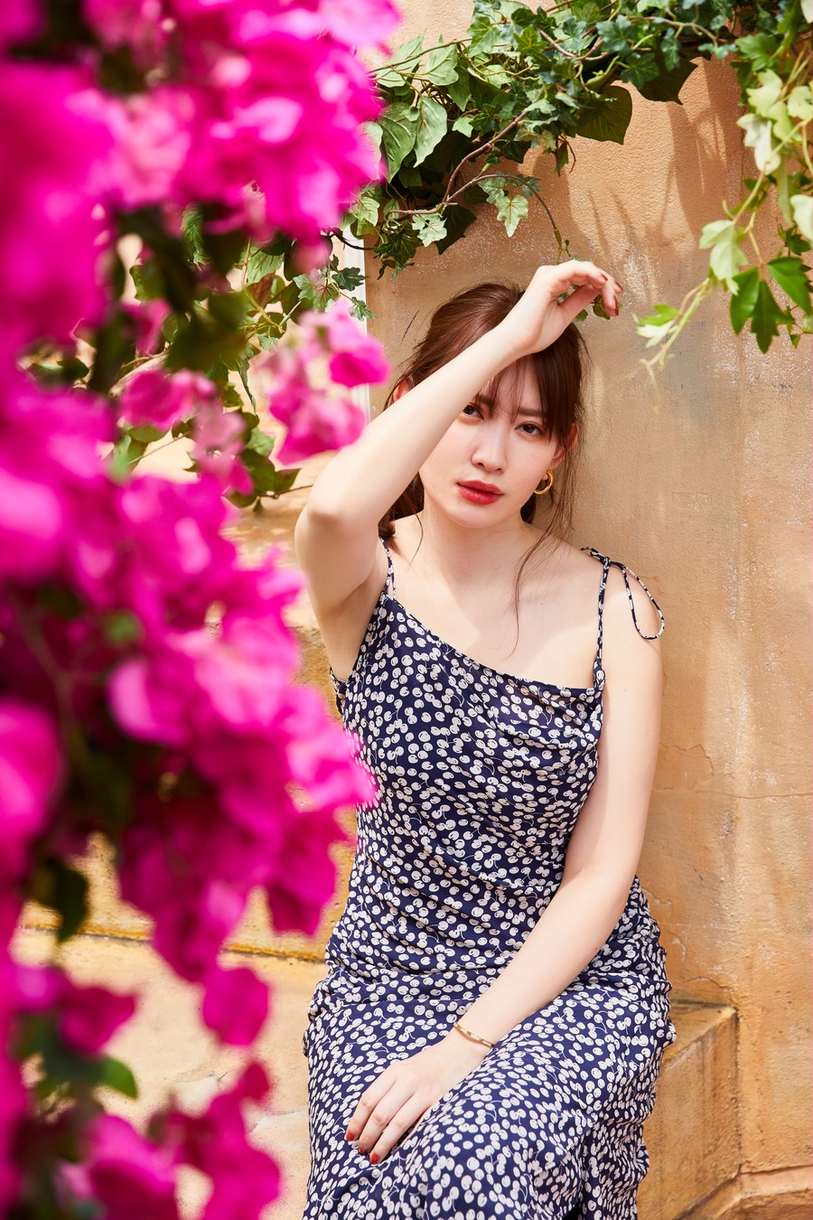 センスのいい お歳暮 Fubail Dress Cami Layered Pattern Cherry / ワンピース