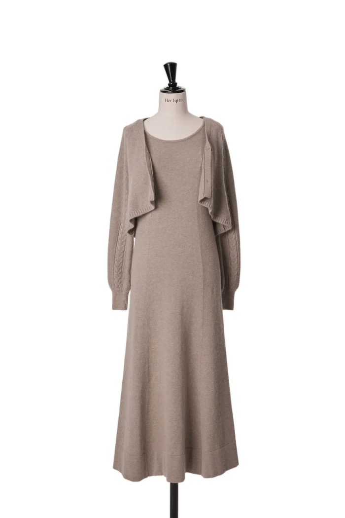 Fubail / Back Ribbon Wool-Blend Knit Set