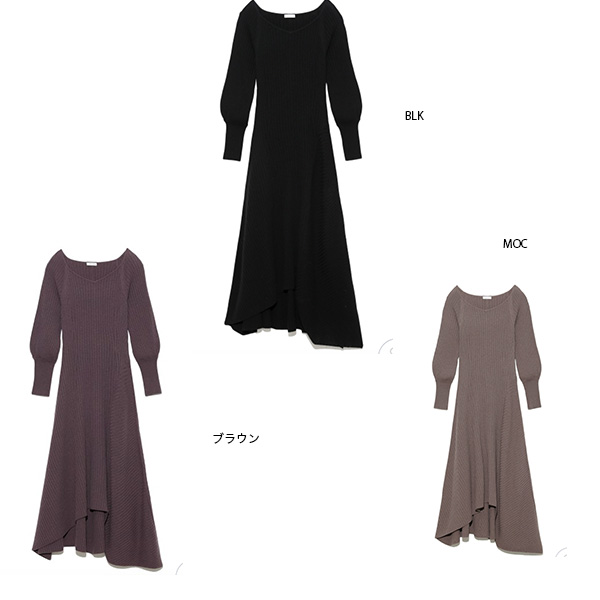 FRAY I.D（フレイアイディー）の「ウールカシミヤアシメリブワンピース（ワンピース）」 - WEAR