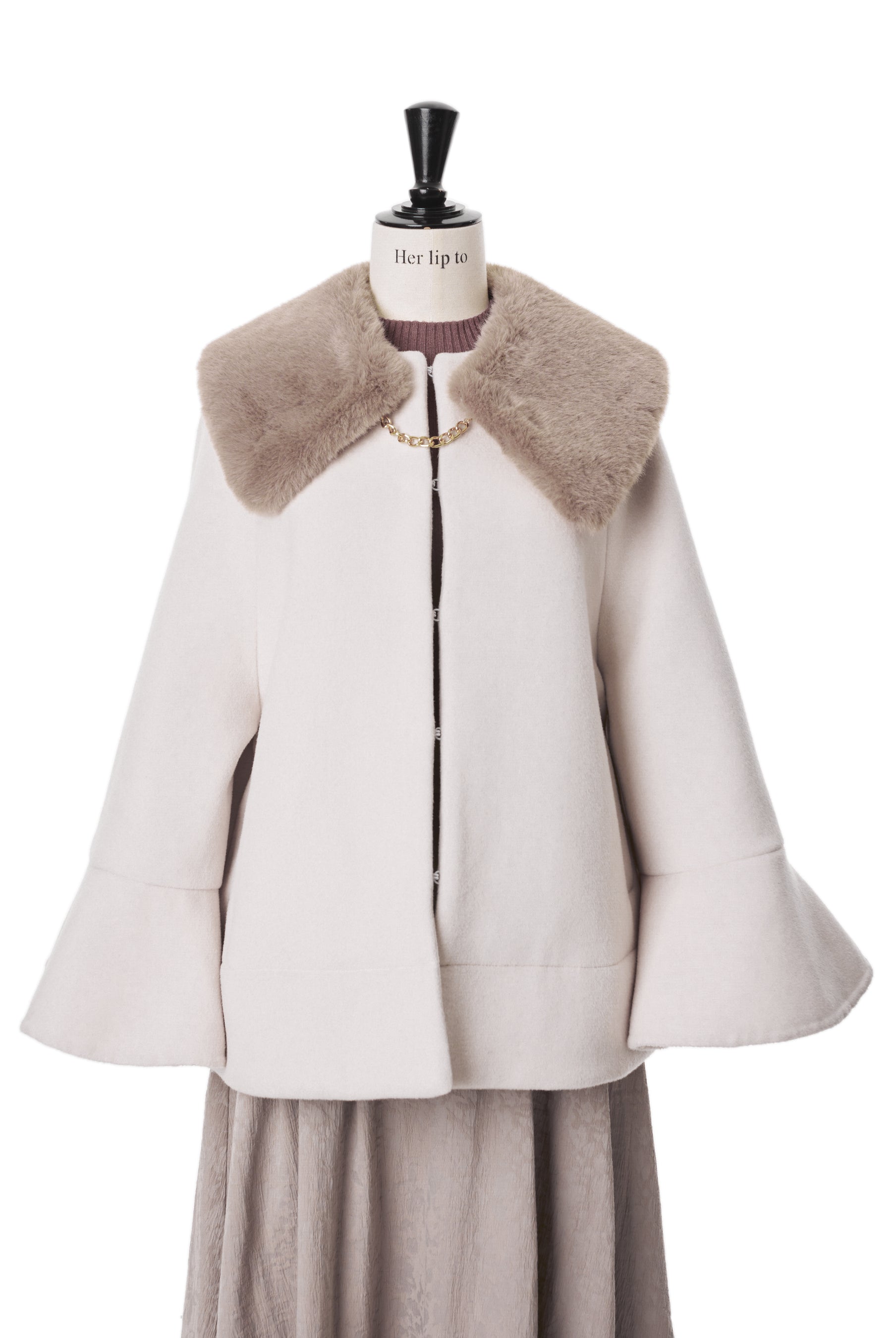 Fubail / Convertible Faux Fur Tippet Coat