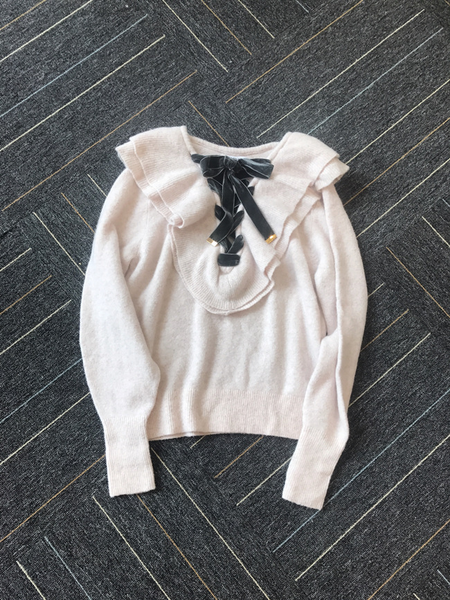 Lace Up Wool-blend Pullover チャコール