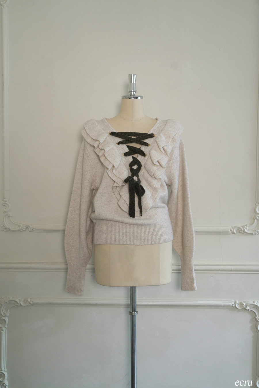 herlipto】Lace Up Wool-blend Pullover www.krzysztofbialy.com