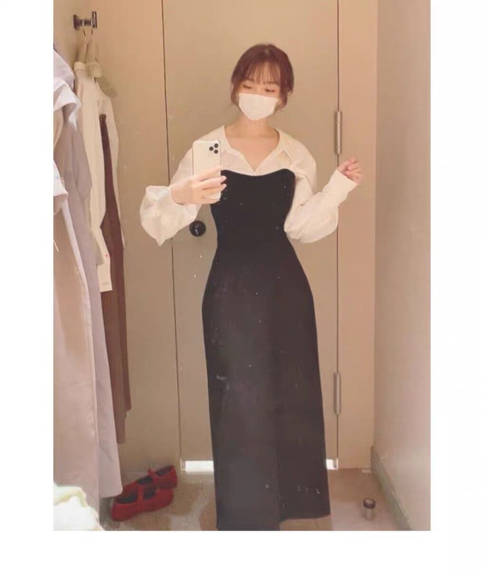 オーバーシャツドッキングニットワンピ SWNO215052 pLTd4QuOqT 